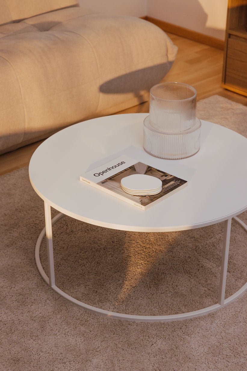 couchtisch weiss rund metall wohnzimmer vesina x 2 couchtisch weiss rund metall wohnzimmer vesina x 2