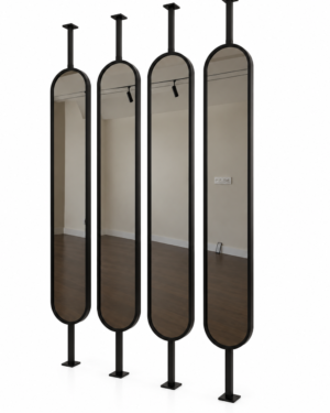 four smoked mirror divider panels