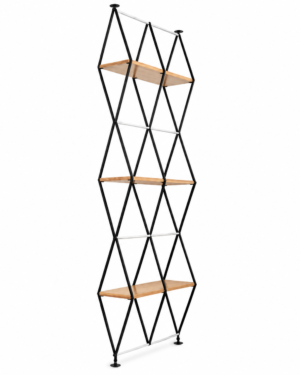 geometric black metal shelf divider
