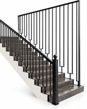 modern black metal staircase partition